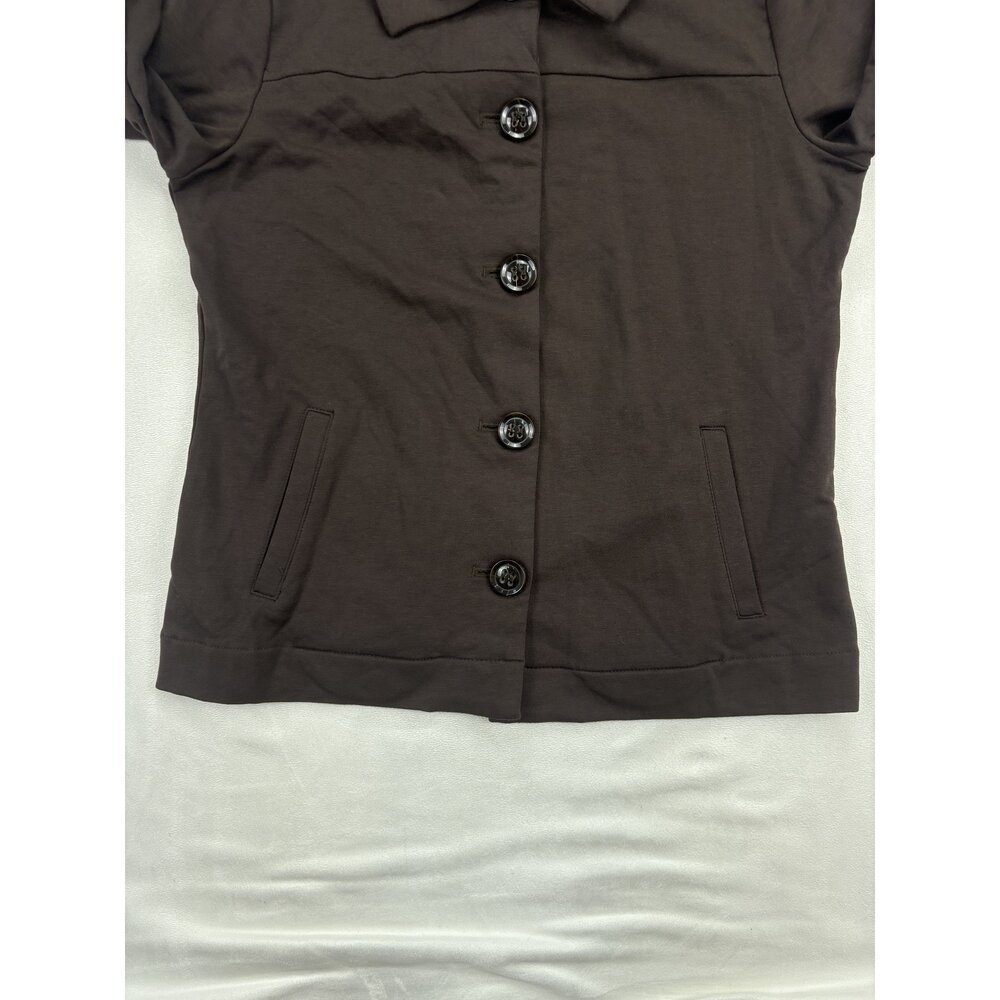 Talbots Women's Button-Front Knit Jacket Size M Brown - Picture 7 of 10